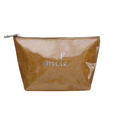 Impresión de logotipo personalizado Bolsa de almacenamiento con cremallera Bolsa de tocador comercial Dupont de lujo para el día a día