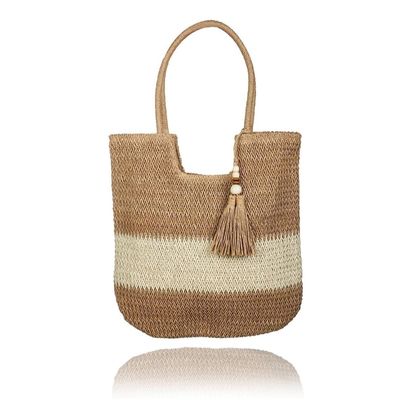 Bolso de paja de Raffia de verano aceptable para mujeres de moda Bolso de playa de crochet