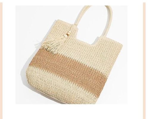 Bolso de paja de Raffia de verano aceptable para mujeres de moda Bolso de playa de crochet
