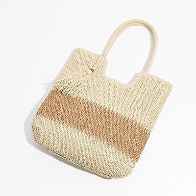 Bolso de paja de Raffia de verano aceptable para mujeres de moda Bolso de playa de crochet