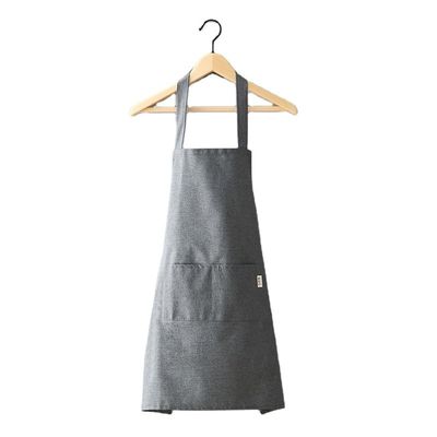 El más nuevo delantal de moda para cocinar alimentos y jardinería en poliéster de algodón negro puro