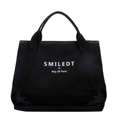 Logotipo personalizado de viaje de poliéster mujer hombro de lienzo bolsa de playa para compras y ocio