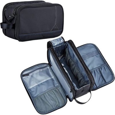 Muestra de gran capacidad de separación húmeda y seca Bolsa de aseo impermeable de poliéster de hombres Bolsa de almacenamiento con logotipo personalizado