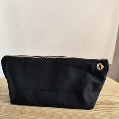 OEM/ODM aceptado Logotipo personalizado Impreso de lona Bolsa de maquillaje con cremallera para almacenamiento de lápices y monedas
