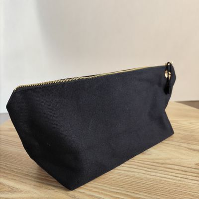 OEM/ODM aceptado Logotipo personalizado Impreso de lona Bolsa de maquillaje con cremallera para almacenamiento de lápices y monedas
