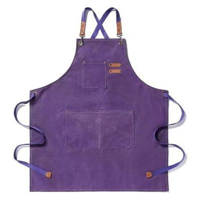 Vida diaria Chef Trabajo y utilidad del delantal Logotipo personalizado delantal de lona de algodón delantal con bolsillos