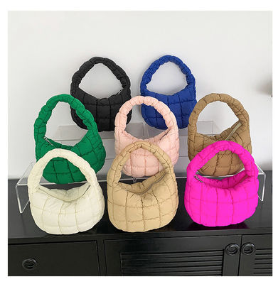 Bolso de mano de color personalizado 2024 Bolso de algodón de patrón de rejilla de tendencia para mujeres de moda