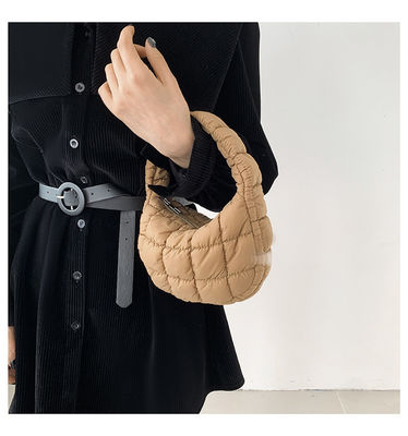 Bolso de mano de color personalizado 2024 Bolso de algodón de patrón de rejilla de tendencia para mujeres de moda