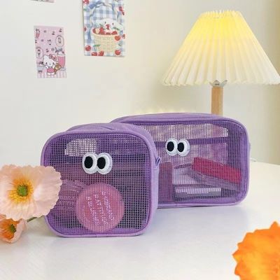 Bolsa de almacenamiento 3D de malla de poliéster reciclada conveniente y duradera para artículos de tocador de viaje