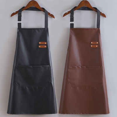 Logotipo personalizado impermeable de cuero del delantal largo para la cocina BBQ Barman Tipo uniforme