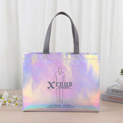 Bolsa de comestibles láser no tejida para necesidades diarias de compras y color personalizado
