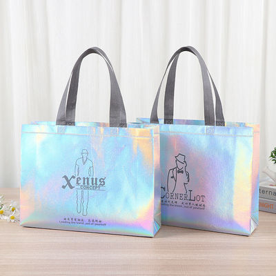 Bolsa de comestibles láser no tejida para necesidades diarias de compras y color personalizado