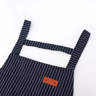 Delanteños de logotipo personalizados para cocinar y restaurante de algodón orgánico ajustable de longitud completa