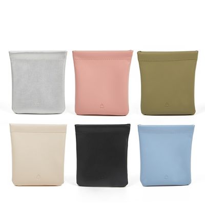 Impresión de logotipo personalizado Bolsa de almacenamiento de cuero de PU pequeña con patrón de letras y logotipo personalizado