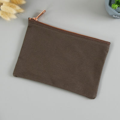 Bolsa cosmética de doble cara con cierre con cremallera para accesorios en lienzo de algodón ecológico