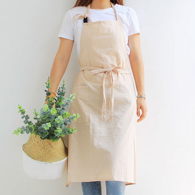 OEM / ODM aceptable diseño personalizado del delantal de lino de algodón para la cocina cocina chef limpieza
