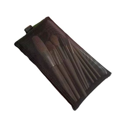 Bolsas de malla negra maquillaje personalizado duradero y bolsas de almacenamiento de viaje con bolso de cremallera de malla