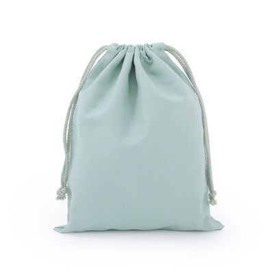 El logotipo personalizado acepta una bolsa de algodón de lino para embalaje de regalo ecológico