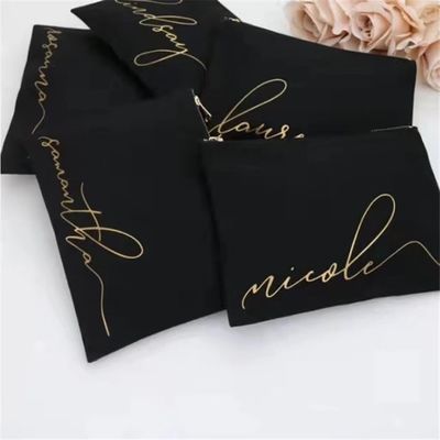 Regalos personalizados para damas de honor Bolsas de maquillaje de lona en blanco con cierre de cremallera personalizado