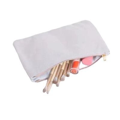 Regalos personalizados para damas de honor Bolsas de maquillaje de lona en blanco con cierre de cremallera personalizado