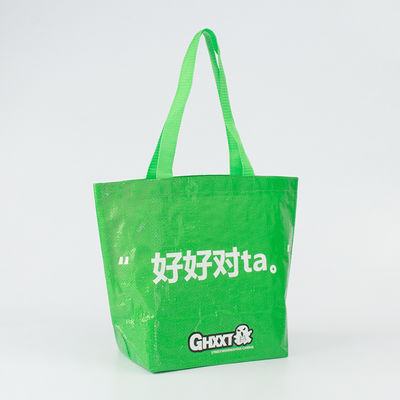 Bolsa de Tote personalizada con manija de impresión Bolsa de tejido de polipropileno laminada de trabajo pesado