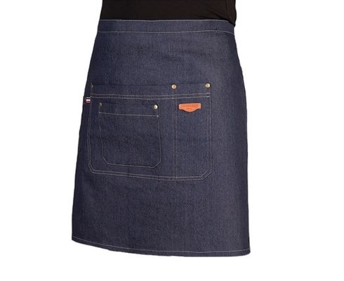 Políester algodón mezcla Medio del cinturón del delantal con material de denim y logotipo de impresión personalizada