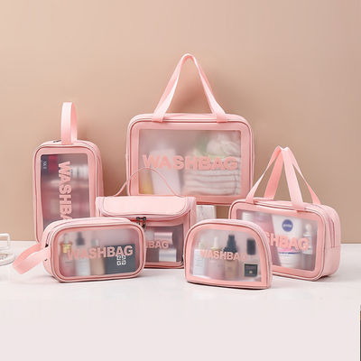 Cerradura con cremallera Bolsa de maquillaje de belleza personalizada con logotipo impreso y bolsa cosmética de viaje