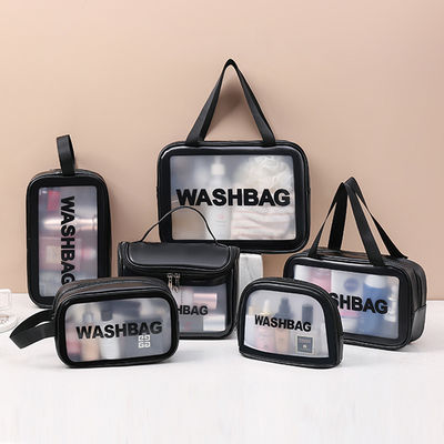 Cerradura con cremallera Bolsa de maquillaje de belleza personalizada con logotipo impreso y bolsa cosmética de viaje