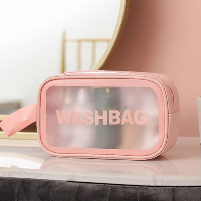 Cerradura con cremallera Bolsa de maquillaje de belleza personalizada con logotipo impreso y bolsa cosmética de viaje