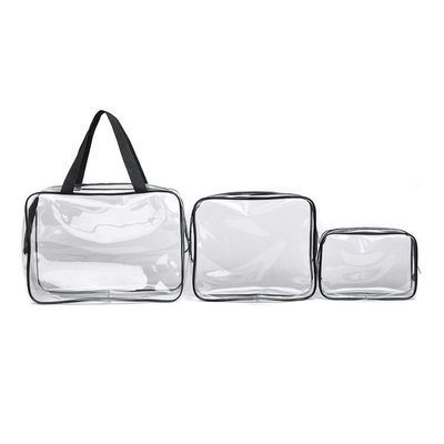 3-Pc Bolsa de cosméticos cristalinos para viajes y artículos de tocador OEM/ODM aceptable