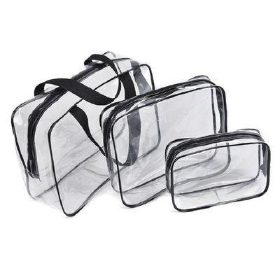 3-Pc Bolsa de cosméticos cristalinos para viajes y artículos de tocador OEM/ODM aceptable