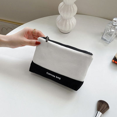 Bolsa cosmética de tela de patrón de letras para bolsas pequeñas de tocador