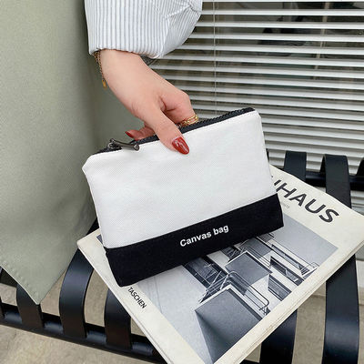 Bolsa cosmética de tela de patrón de letras para bolsas pequeñas de tocador