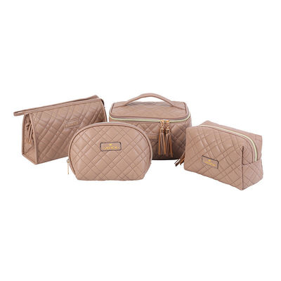 Bolsas cosméticas de maquillaje de cuero de PU con combinación de colores personalizada