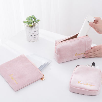 Logotipo personalizado Bolsas de maquillaje personalizadas Bolsas de bolsas de etiqueta privada Bolsa cosmética de terciopelo