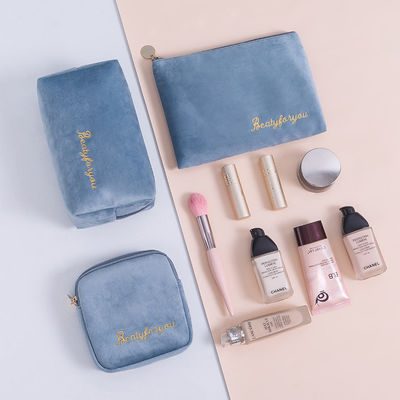 Logotipo personalizado Bolsas de maquillaje personalizadas Bolsas de bolsas de etiqueta privada Bolsa cosmética de terciopelo
