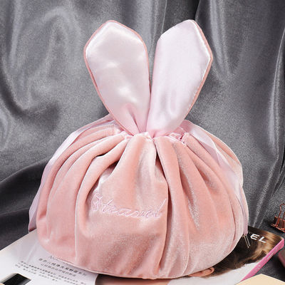 Bolsa de maquillaje de cordones de terciopelo para cosméticos Conveniencia y almacenamiento de cosméticos de moda