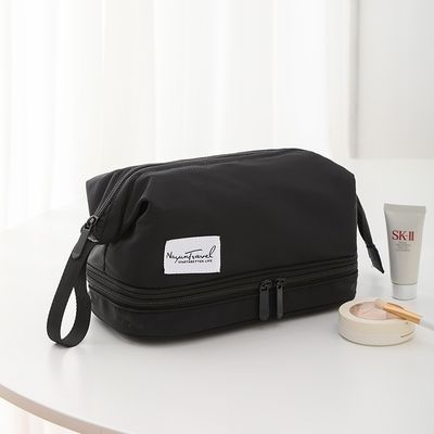 Logotipo personalizado Impreso Eco Friendly Casilla de vanidad de terciopelo Bolsa de cremallera para maquillaje Cosméticos