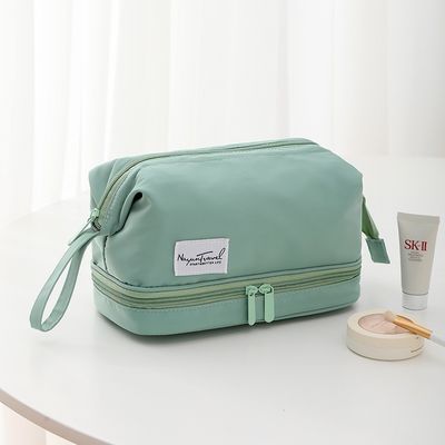Logotipo personalizado Impreso Eco Friendly Casilla de vanidad de terciopelo Bolsa de cremallera para maquillaje Cosméticos