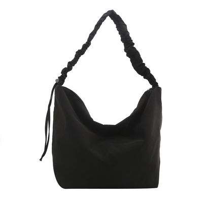Bolso de hombro con cuerpos cruzados de nylon de gran capacidad con cuerda de tira con cuerdas de pliegue para mujeres Bolsos de compras