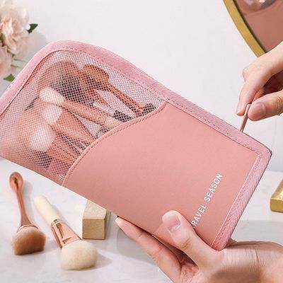 Soporte de pinceles de maquillaje con cierre de cremallera para promoción personalizada y aceptación de OEM / ODM