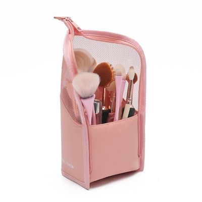 Soporte de pinceles de maquillaje con cierre de cremallera para promoción personalizada y aceptación de OEM / ODM