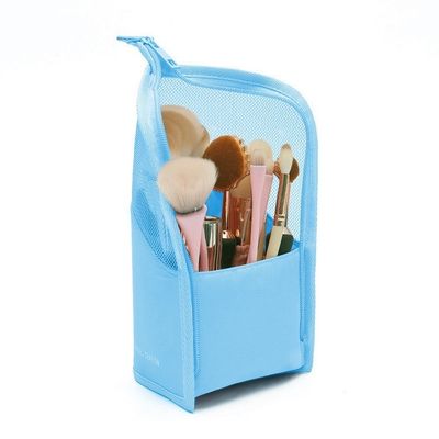 Soporte de pinceles de maquillaje con cierre de cremallera para promoción personalizada y aceptación de OEM / ODM