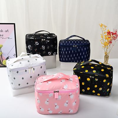 Caja de maquillaje profesional con cierre de cremallera Caja cosmética personalizada de estilo de moda