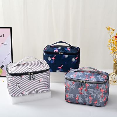 Caja de maquillaje profesional con cierre de cremallera Caja cosmética personalizada de estilo de moda