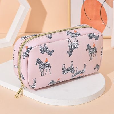 Bolso de maquillaje de color personalizado con diseño de cierre de cremallera impermeable