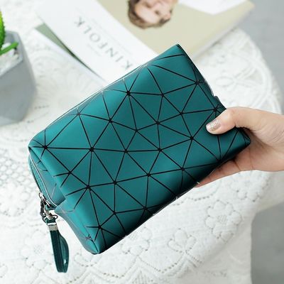 Bolsa de maquillaje de marca privada de cuero PU de diseño personalizado Bolsa cosmética de maquillaje Pedidos pequeños