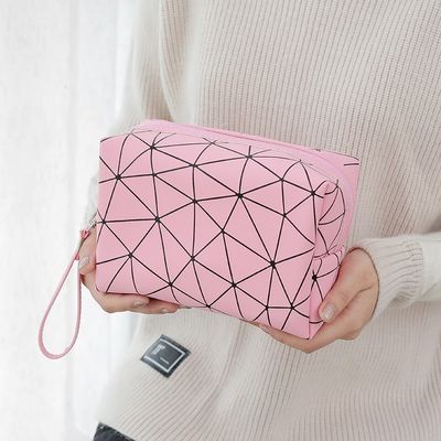 Bolsa de maquillaje de marca privada de cuero PU de diseño personalizado Bolsa cosmética de maquillaje Pedidos pequeños