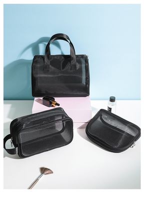 Bolso de cerradura de malla de nylon bolso cosmético de cerradura la bolsa de nylon definitiva para mujeres