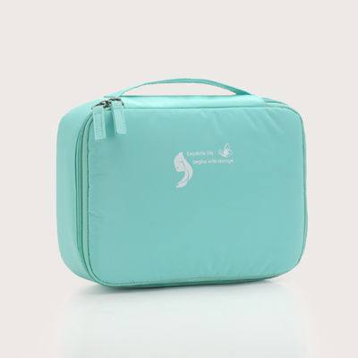 Bolsa de maquillaje de nylon personalizada aceptable para viajes y diseño transparente